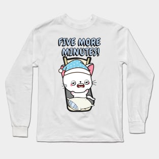 Lazy white cat cant get out of bed Long Sleeve T-Shirt